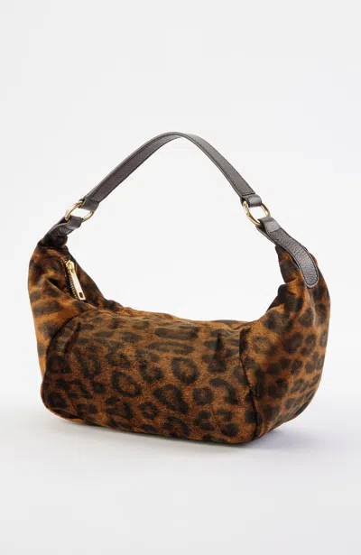Jjill J.jill Velvet Leopard-printed Bag In Neutral Multi