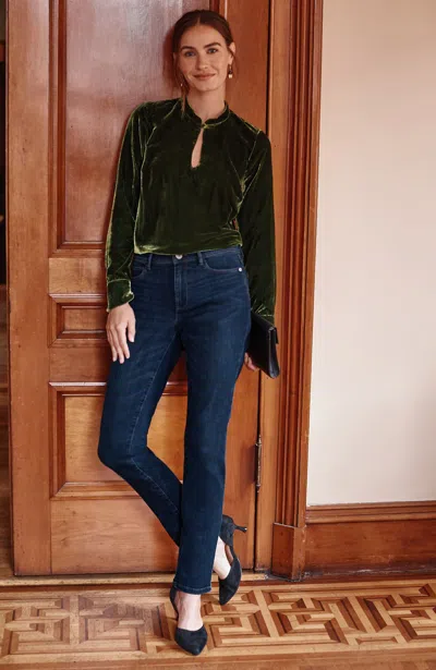 Jjill J.jill Velvet Stand-collar Top In Black