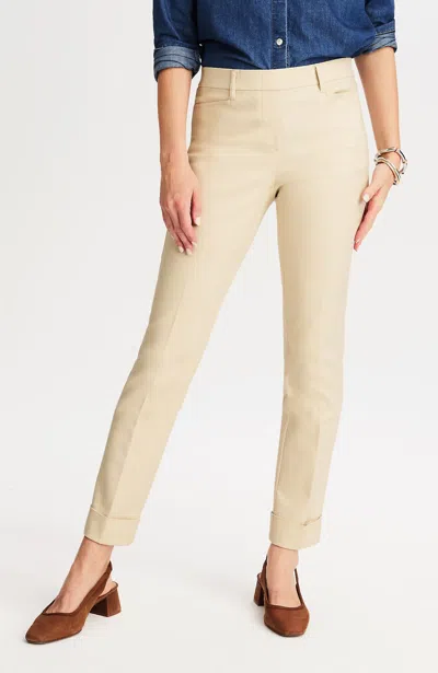 Jjill J.jill Versatile Cotton-stretch Cuffed Pants In Brown