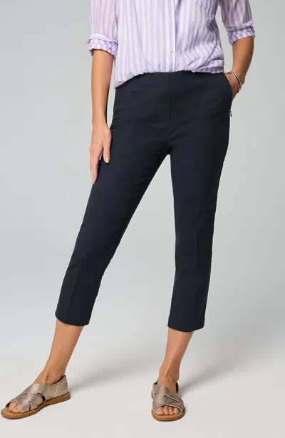 Jjill J.jill Versatile Cotton-stretch Slim-leg Capris In Navy Blue