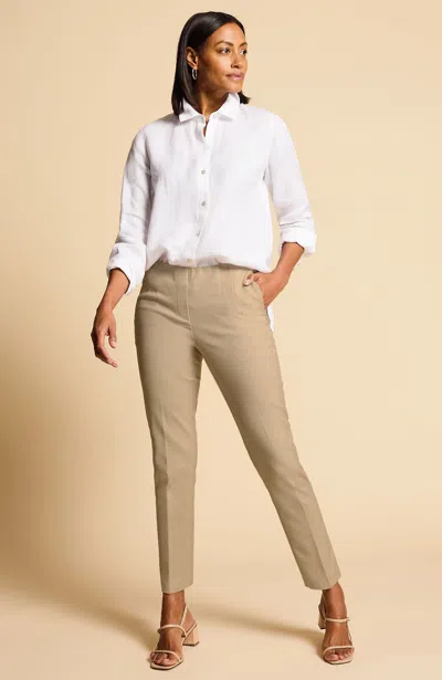 Jjill J.jill Versatile Cotton-stretch Slim-leg Pants In Cashew
