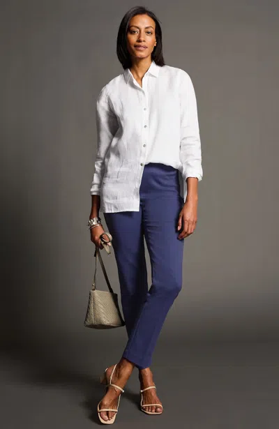 Jjill J.jill Versatile Cotton-stretch Slim-leg Pants In Majestic Blue