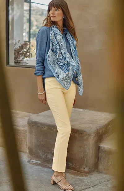Jjill J.jill Versatile Cotton-stretch Slim-leg Pants In Sunlight