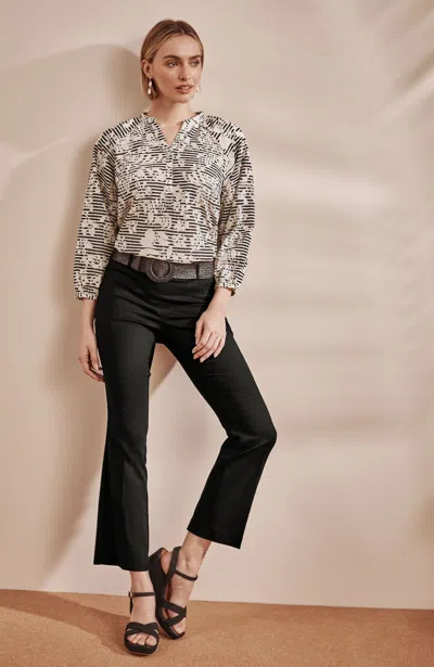 Jjill Versatile Cotton-stretch Flare Pants In Black