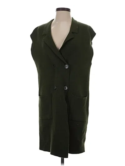 Pre-owned Jjill Vest In Green
