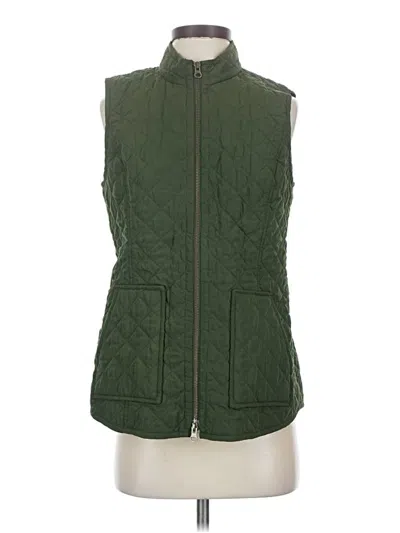 Pre-owned Jjill Vest In Green
