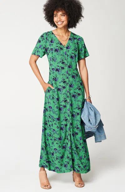 Jjill J.jill Vibrant Wildflower Dress In Vibrant Green Electric Floral |  ModeSens
