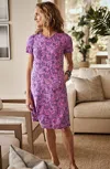 Jjill J.jill Wearever A-line T-shirt Dress In Venetian Rose Midnight Paisley
