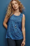 Jjill J.jill Wearever A-line Tank In Blue Agate Small Dazzling Garden