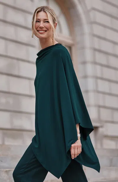 Jjill J.jill Wearever Asymmetric Poncho In Green