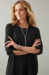 Jjill J.jill Wearever Ballet-sleeve Crew-neck Top In Black