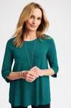 Jjill J.jill Wearever Ballet-sleeve Crew-neck Top In Blue