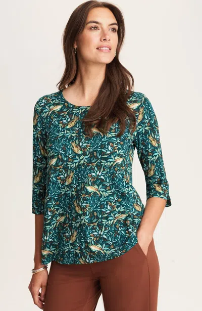 Jjill J.jill Wearever Ballet-sleeve Crew-neck Top In Multi
