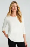 Jjill J.jill Wearever Ballet-sleeve Crew-neck Top In White