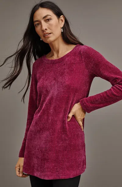 Jjill J.jill Wearever Boat-neck Chenille Tunic In Beet