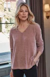 Jjill J.jill Wearever Chenille V-neck Top In Pink