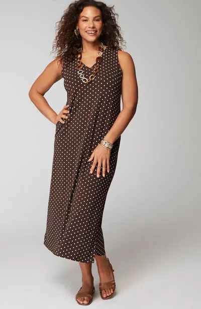 Jjill J.jill Wearever Column Dress In Kona Fine Dots