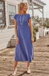 Jjill J.jill Wearever Double-face Jersey Boat-neck Dress In French Violet