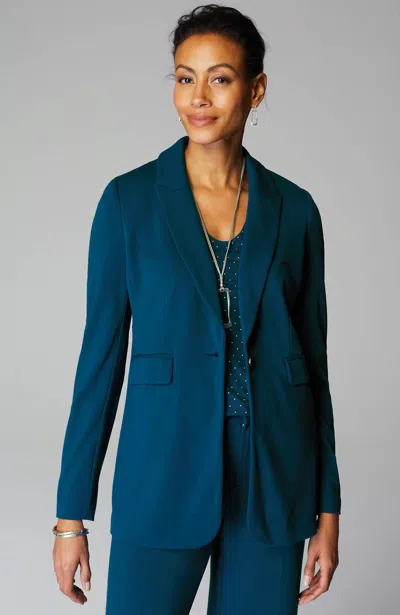 Jjill J.jill Wearever Double-face Jersey Notch-collared Blazer In Atlantic