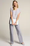 Jjill J.jill Wearever Double-face Jersey Trousers In Zinc,silver Moon