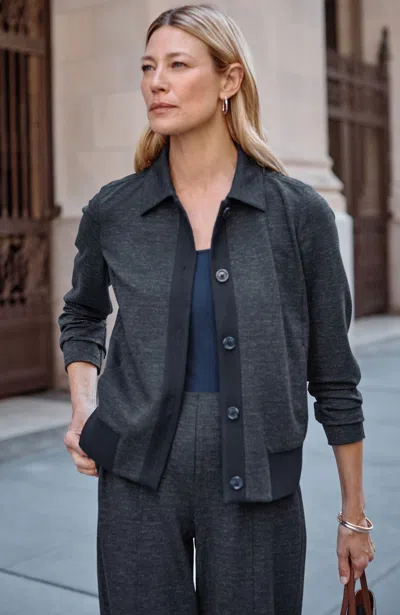 Jjill J.jill Wearever Double-knit Jacket In Black
