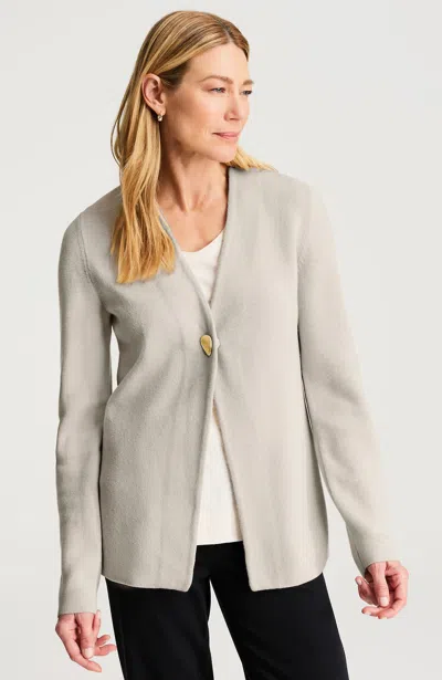 Jjill Wearever Double-knit Snap-front Cardigan In Brown