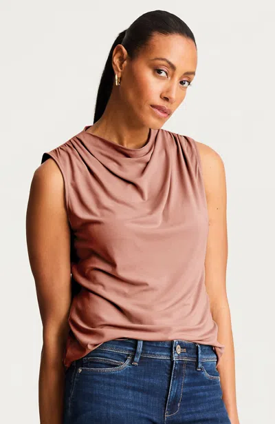 Jjill Wearever Draped-neck Top In Pink