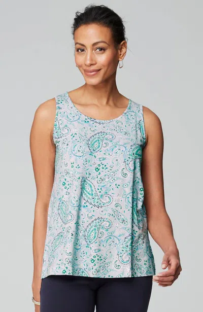 Jjill J.jill Wearever Easy A-line Tank In Zinc Paisley Flourish