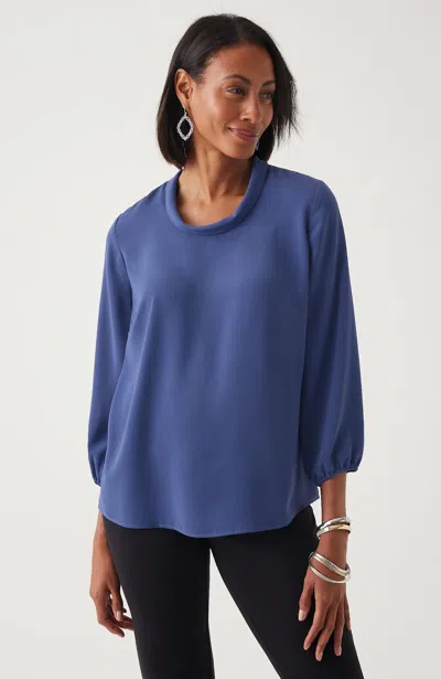 Jjill J.jill Wearever Easy-care 3/4-sleeve Top In Evening Sky