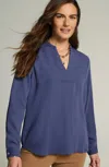 Jjill J.jill Wearever Easy-care Pleated Popover In Harbor