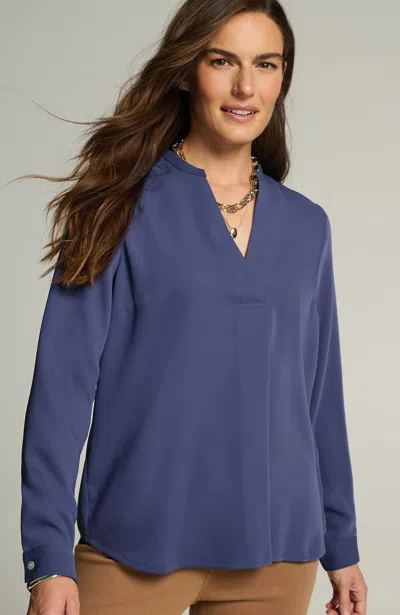 Jjill J.jill Wearever Easy-care Pleated Popover In Harbor