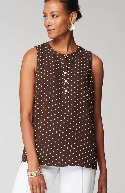 Jjill J.jill Wearever Easy-care Sleeveless Top In Kona Fine Dots