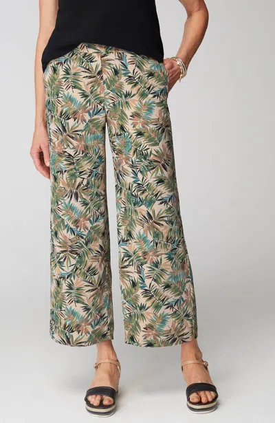 Jjill J.jill Wearever Easy-care Woven Wide-leg Crops In Oatmeal Layered Palms