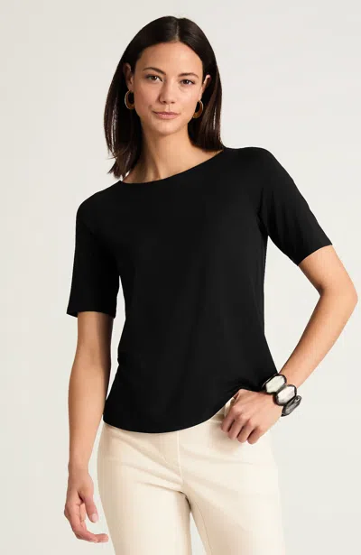 Jjill Wearever Elbow-sleeve Tee Shirt In Black