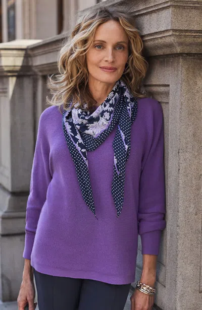 Jjill J.jill Wearever Fine-texture Dolman-sleeve Sweater In Beach Plum
