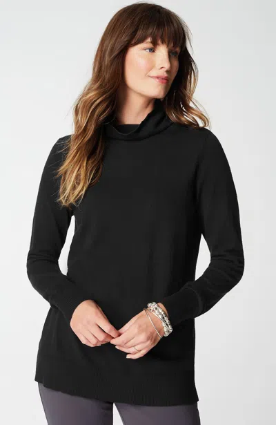 Jjill J.jill Wearever Funnel-neck Sweater In Black
