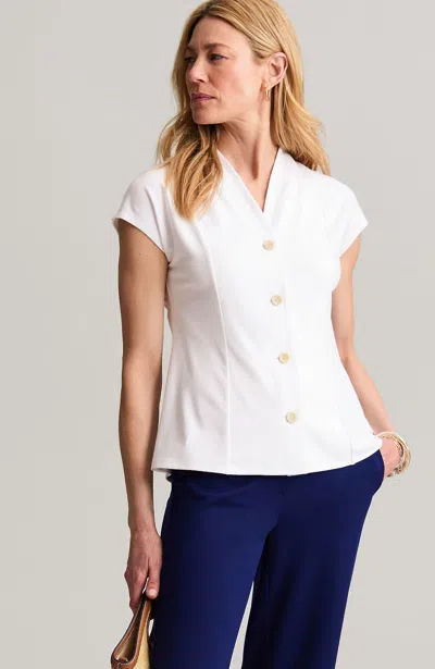 Jjill Wearever Knit Button-front Top In White