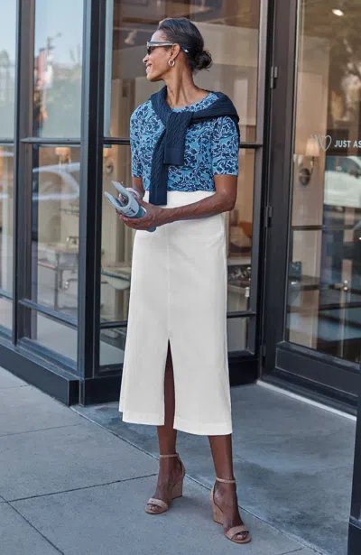 Jjill Wearever Knit Jean Skirt In White