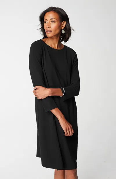 Jjill J.jill Wearever Knit Pleat-back Dress In Black