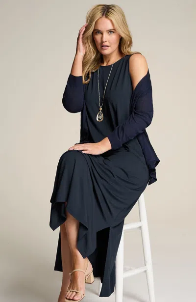Jjill J.jill Wearever Maxi A-line Tank Dress In Navy Blue