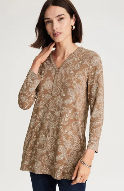Jjill J.jill Wearever Notch-neck Tunic In Black