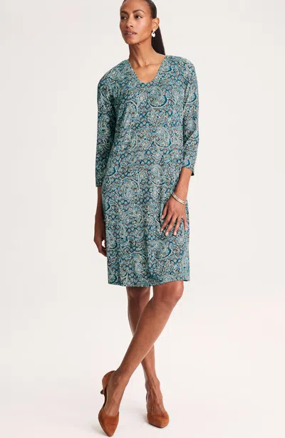 Jjill J.jill Wearever Paisley-printed Dress In Black