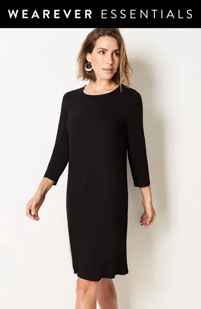 Jjill Wearever Perfect Ballet-sleeve Dress In Black