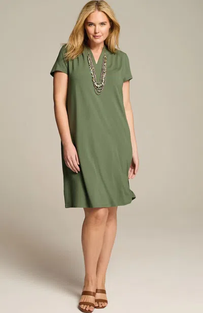 Jjill J.jill Wearever Pleated A-line Dress In Green