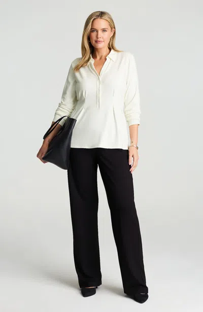 Jjill J.jill Wearever Pleated Knit Shirt In White