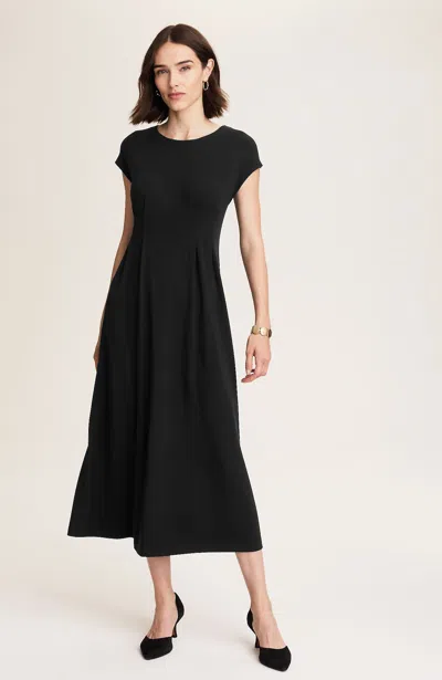 Jjill Wearever Pleated-waist Dress In Black