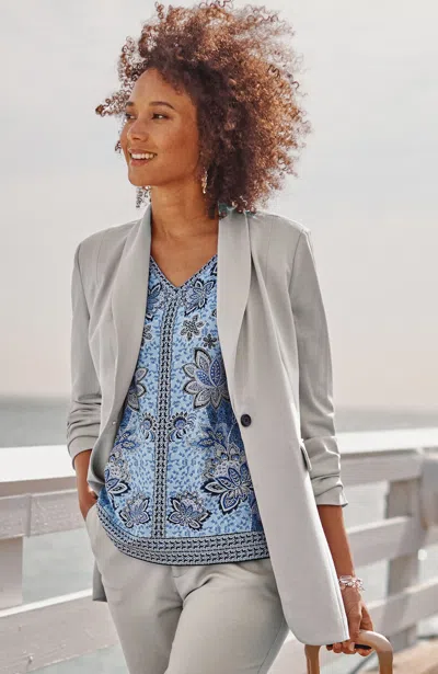 Jjill J.jill Wearever Polished Knit Blazer In Zinc