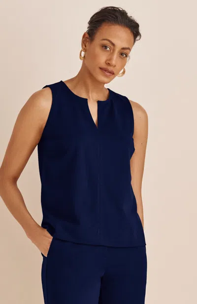 Jjill Wearever Polished-knit Sleeveless Top In Blue