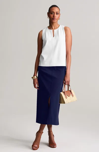 Jjill Wearever Polished-knit Sleeveless Top In White