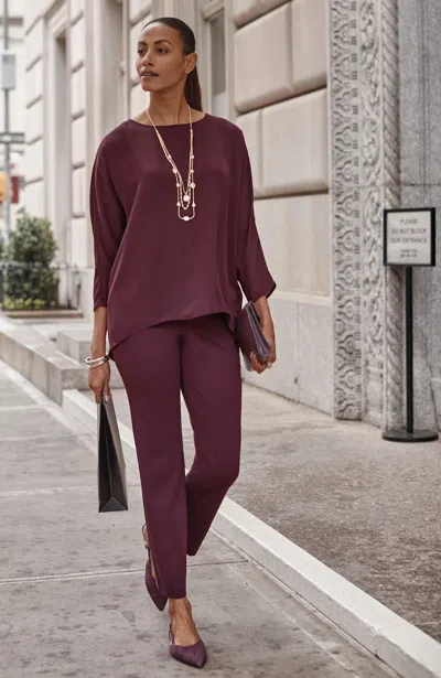 Jjill Wearever Polished-knit Slim-leg Trousers Pants In Radicchio